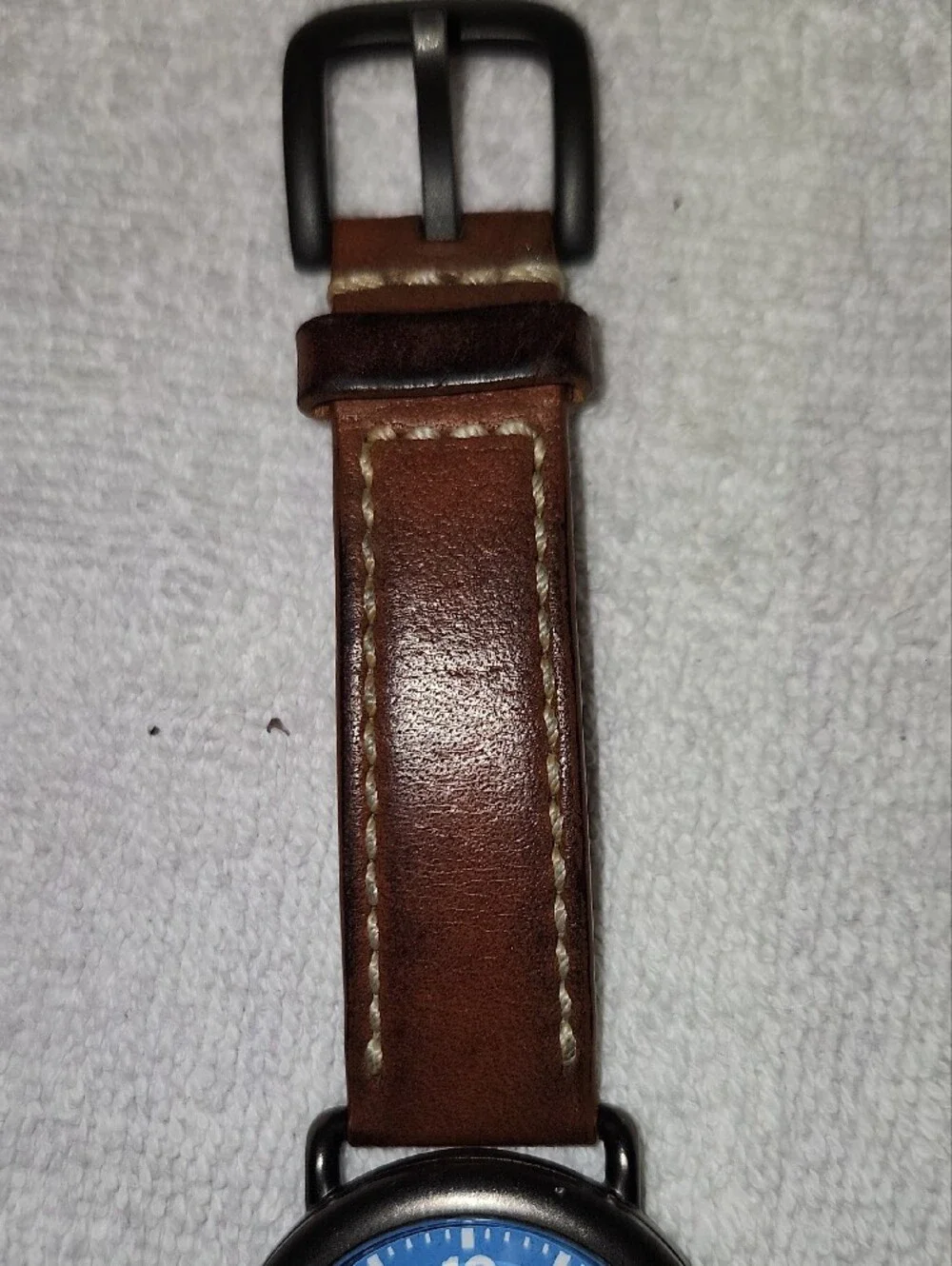 Shinola Argonite Brown Leather Strap Watch with Blue Dial
